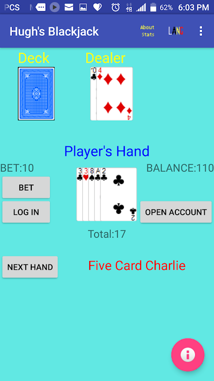 Hugh’s Blackjack Screenshot 2
