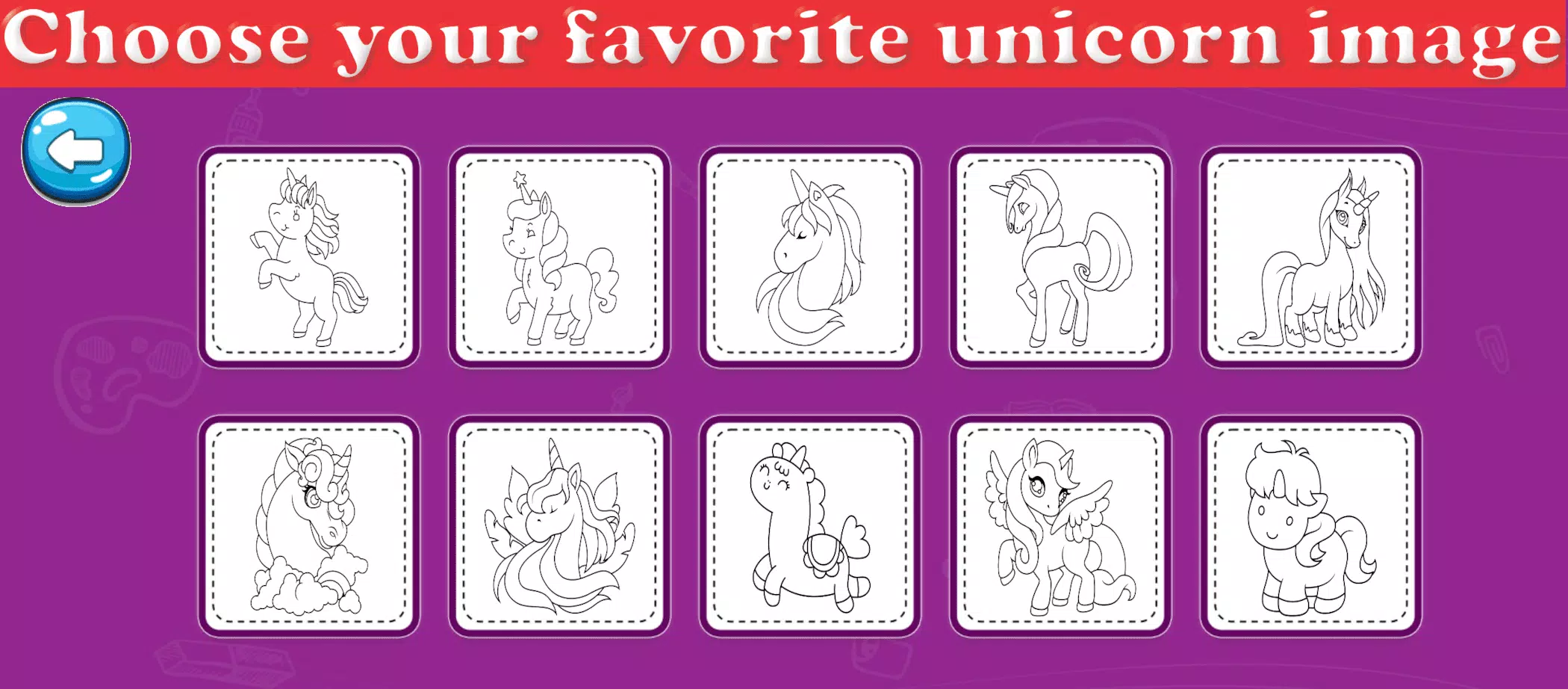 Little Unicorn Coloring Pages Screenshot 2