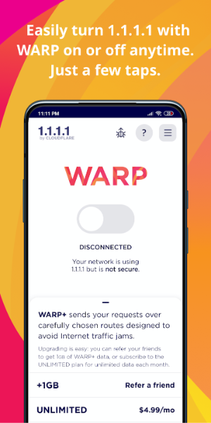 1.1.1.1 WARP: Safer Internet