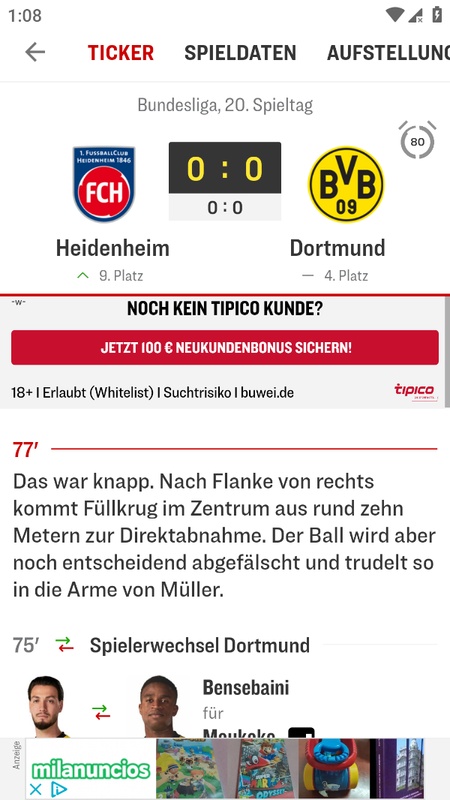 kicker Fußball News Screenshot 1