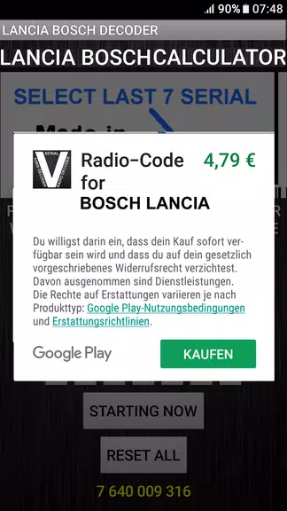 Bosch Lancia Radio Code Decode Zrzut ekranu 2