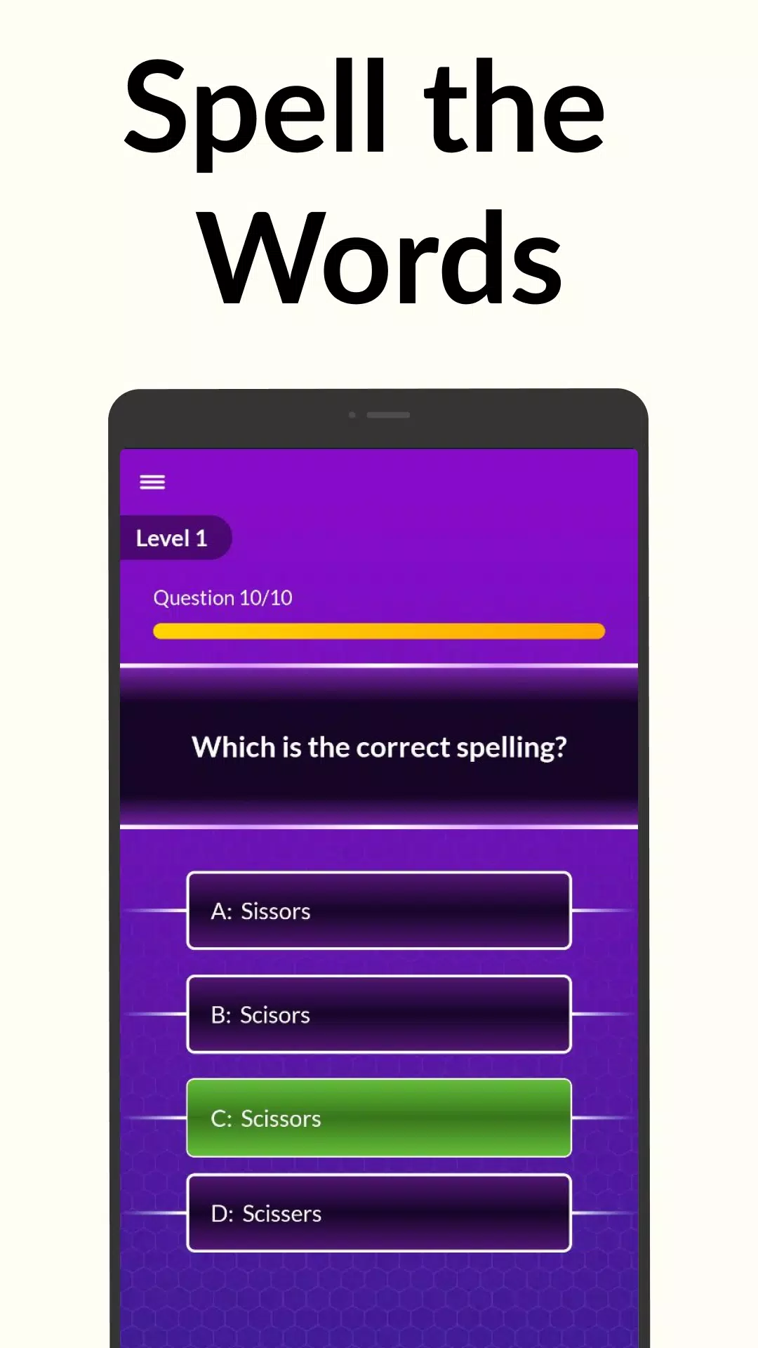 Spelling Bee: Spelling Quiz স্ক্রিনশট 1