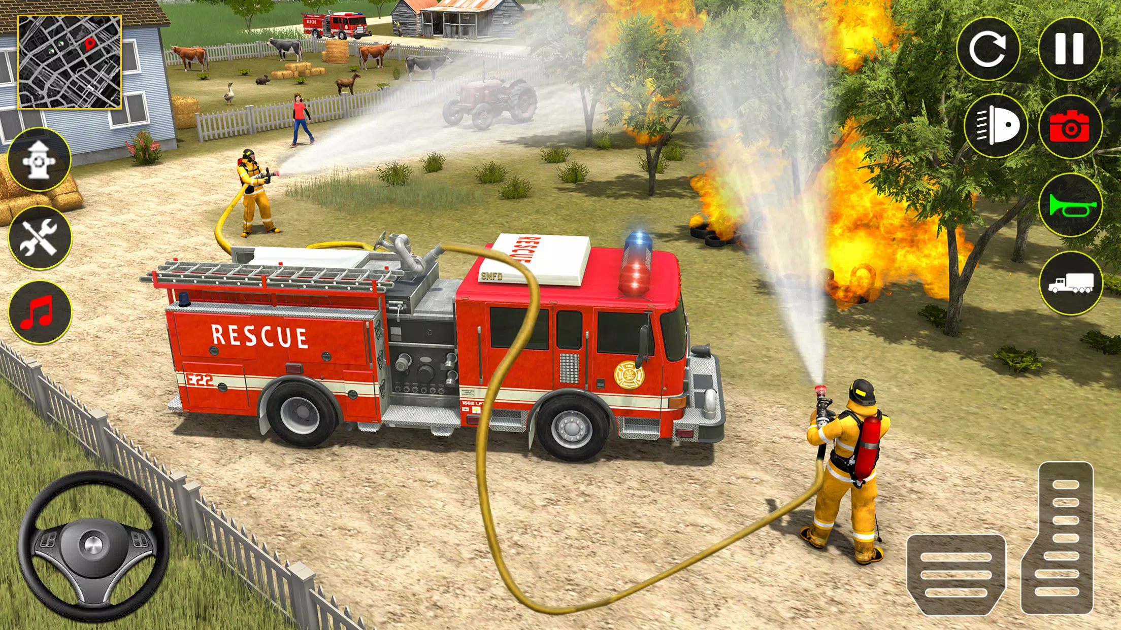 Fire Truck Rescue Sim Games 3d স্ক্রিনশট 1