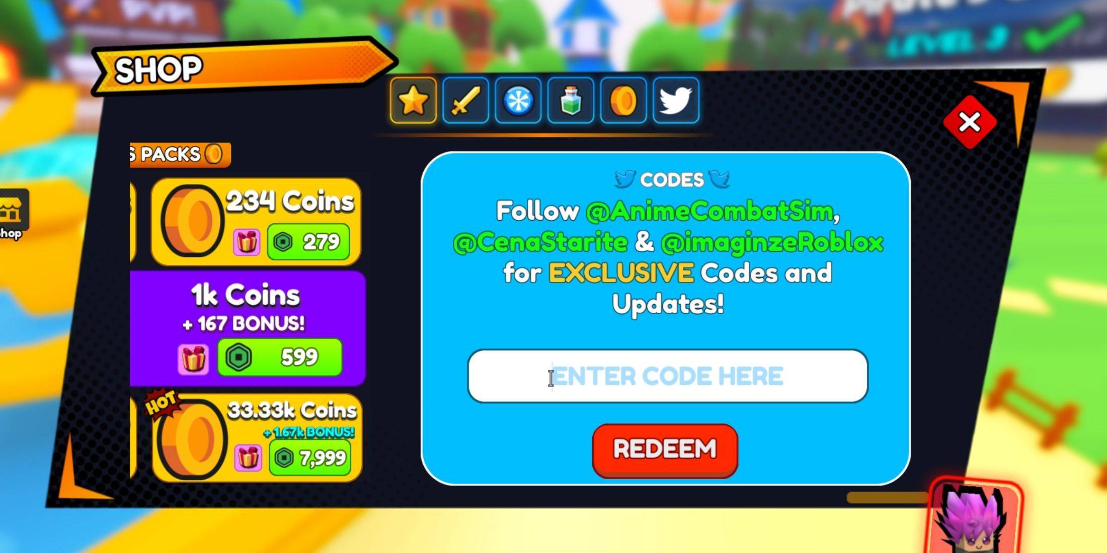 Redeeming Codes in Anime Slashing Simulator