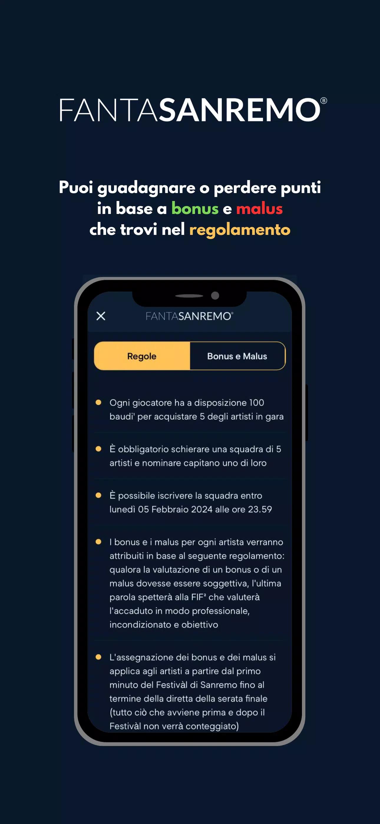 Schermata FantaSanremo 2