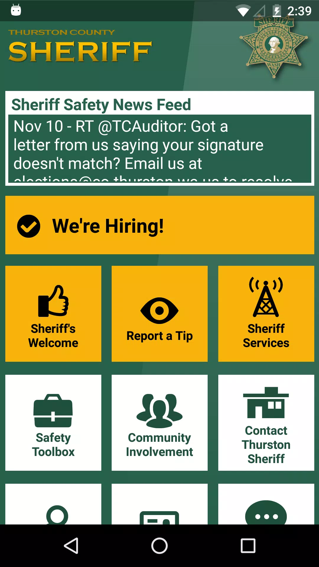 Thurston County Sheriff Captura de pantalla 0