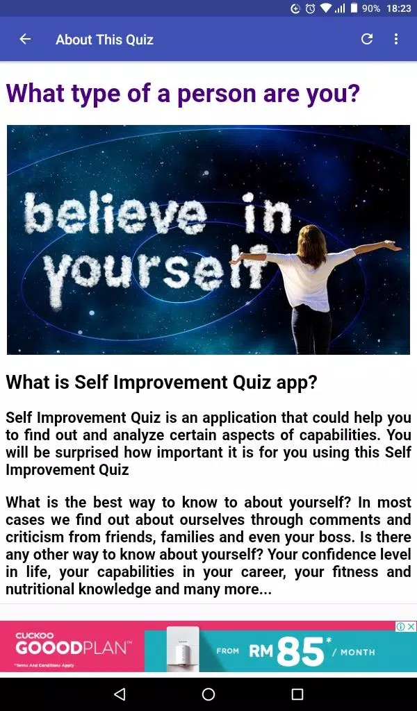 Self Improvement Quiz Zrzut ekranu 1