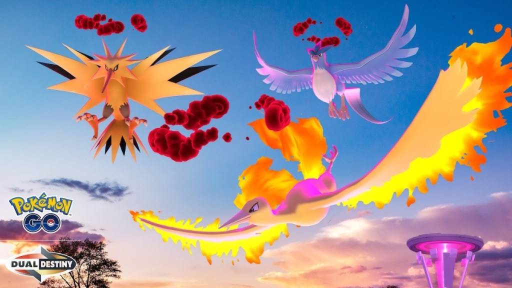Pokemon Go Key Art para el vuelo legendario con Dynamax Moltres