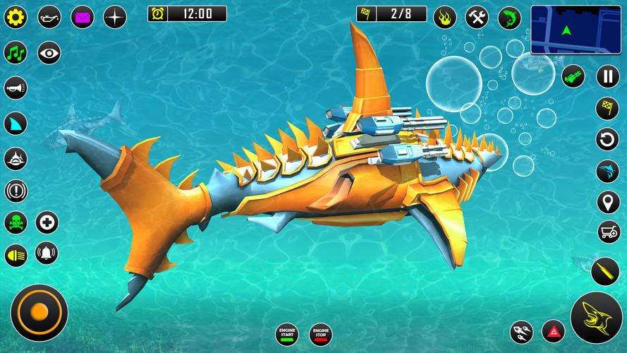 Shark Robot Car Game 3d Tangkapan skrin 2