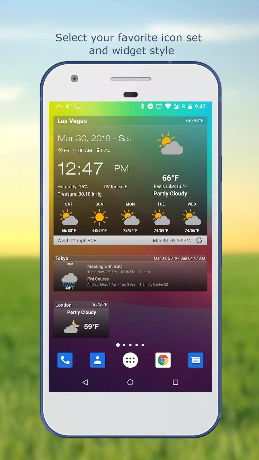 Weather & Clock Widget Captura de pantalla 1