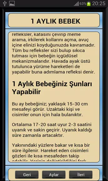Bebek Gelişimi Ay Ay Detaylı Zrzut ekranu 2