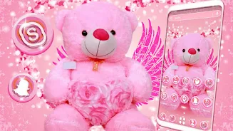 Pink Teddy Bear Theme應用截圖第1張