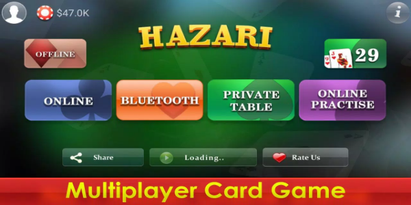 Hazari -1000 points card game Captura de tela 1