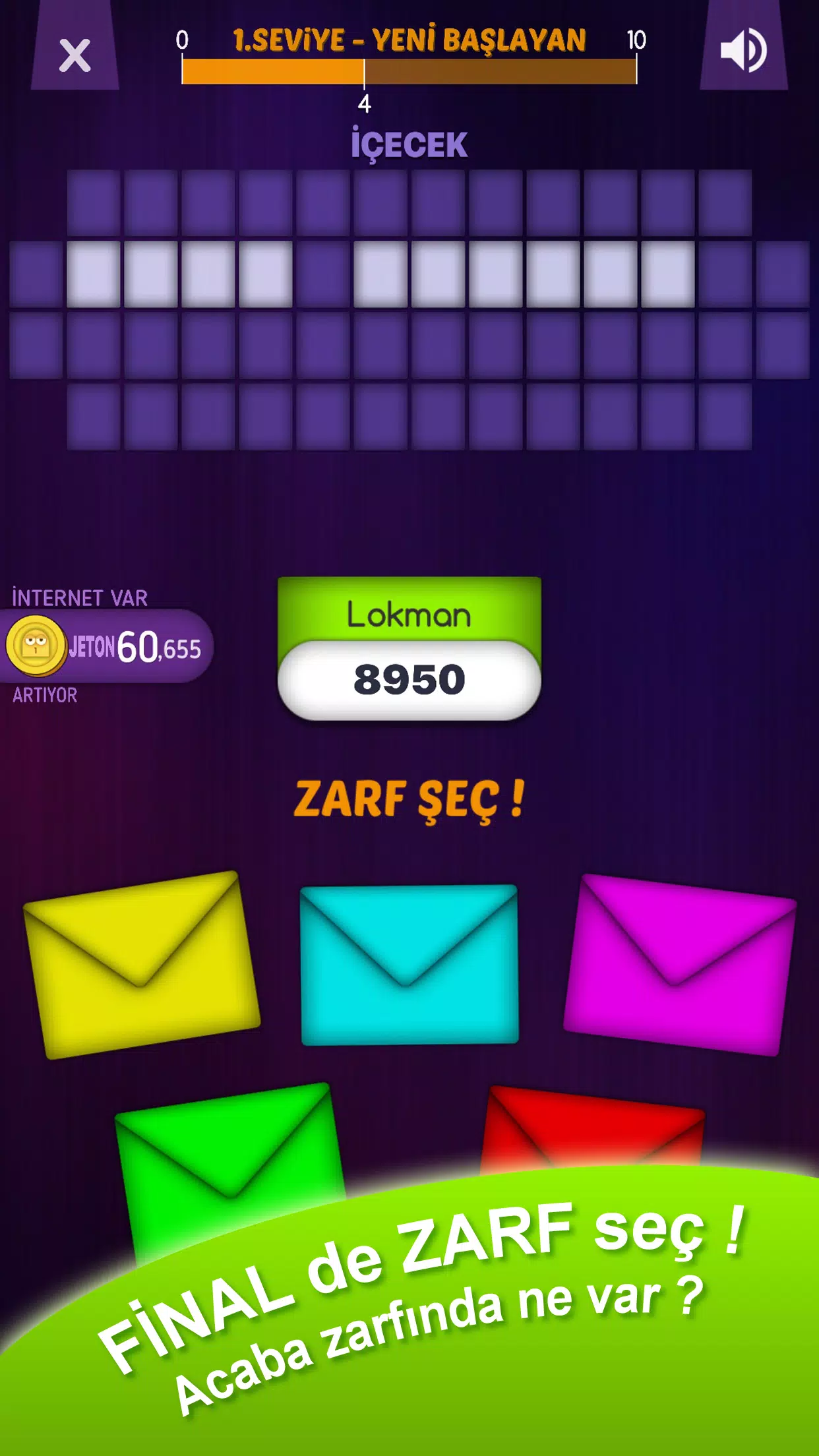 Çarkıfelek Mobil - Zarf Seç Tangkapan skrin 2