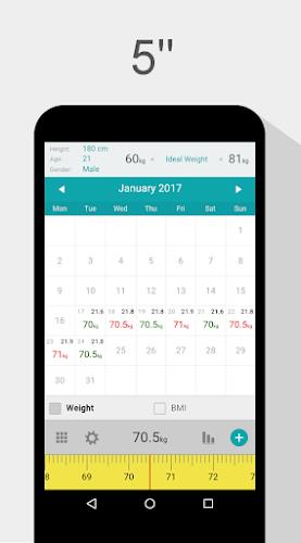 Weight Calendar Screenshot 0