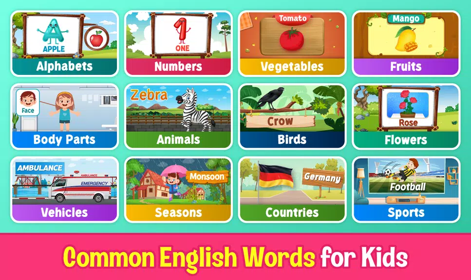 Kids English Learning Games Capture d'écran 0