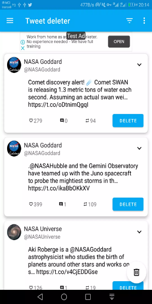 Tweet Deleter - Delete Your Tweets Captura de pantalla 2