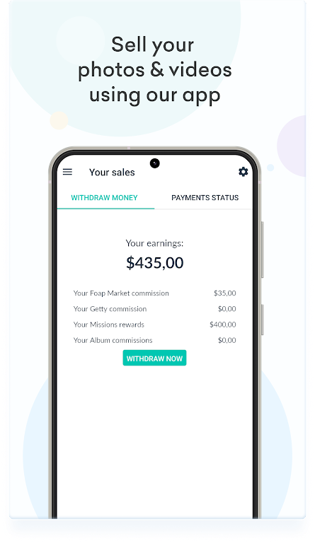 Foap - venda fotos e vídeos Captura de tela 0