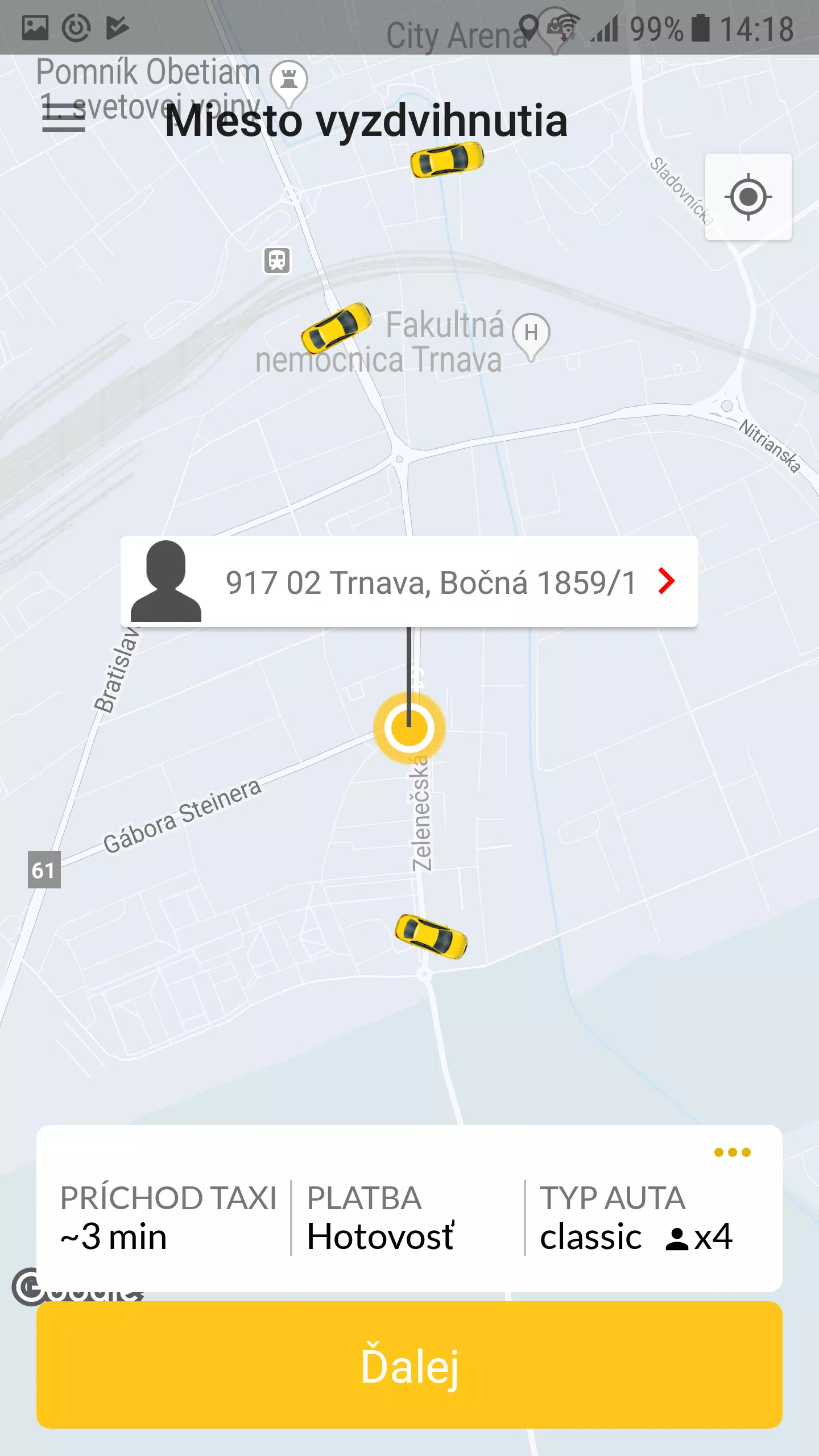 Yellow Taxi Trnava Capture d'écran 1