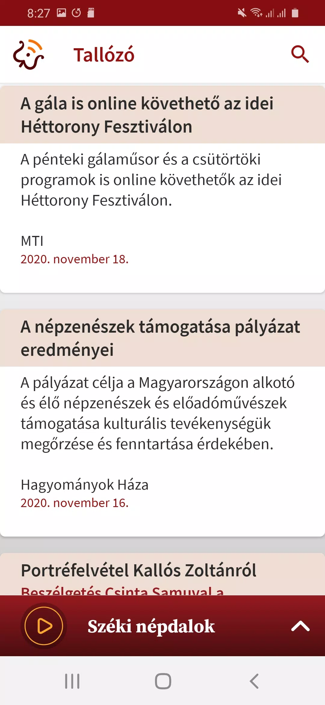 Folkrádió Captura de tela 3