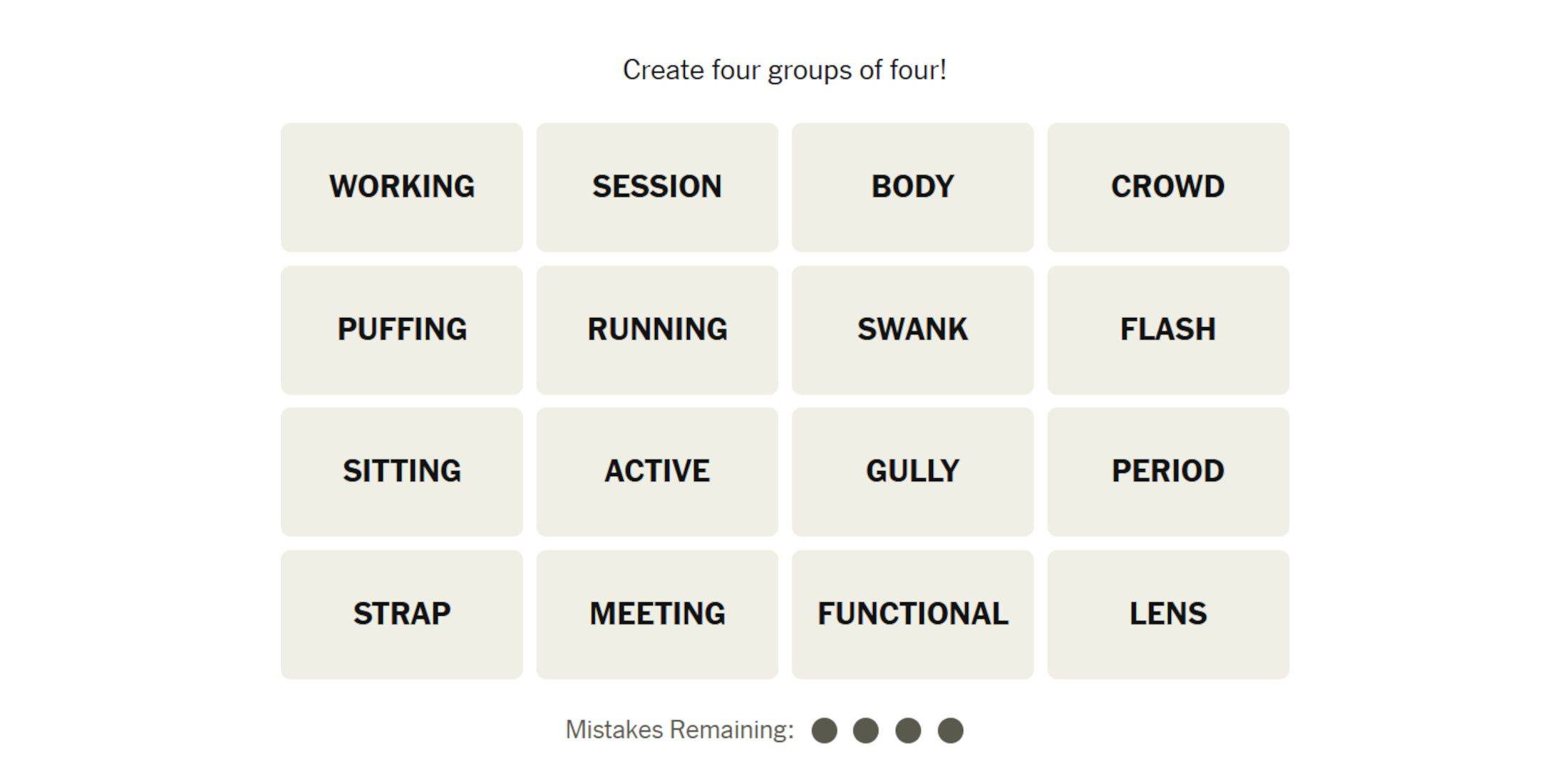 Le puzzle des connexions pour aujourd'hui contient les mots: