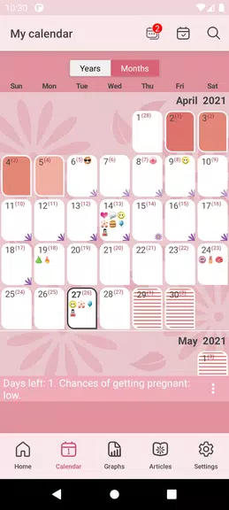 WomanLog Calendário Menstrual Captura de tela 0