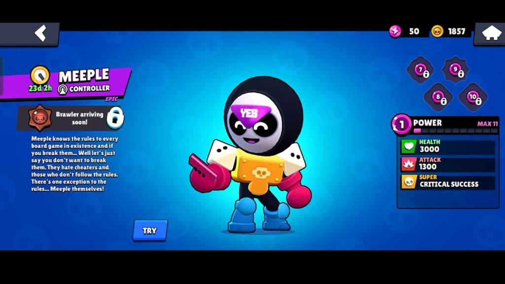 Pahina ng profile ng Meeple sa mga bituin ng brawl.