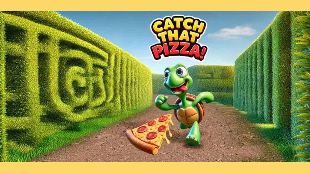 Insegui una pizza che si teletrasporta in catch quel gioco per labirinti per pizza