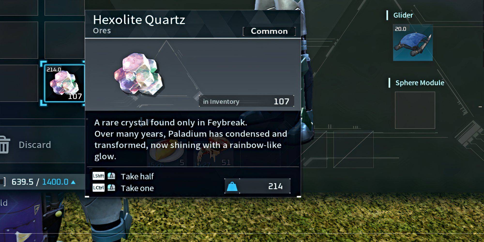 Player Harvesting Hexolite Quartz