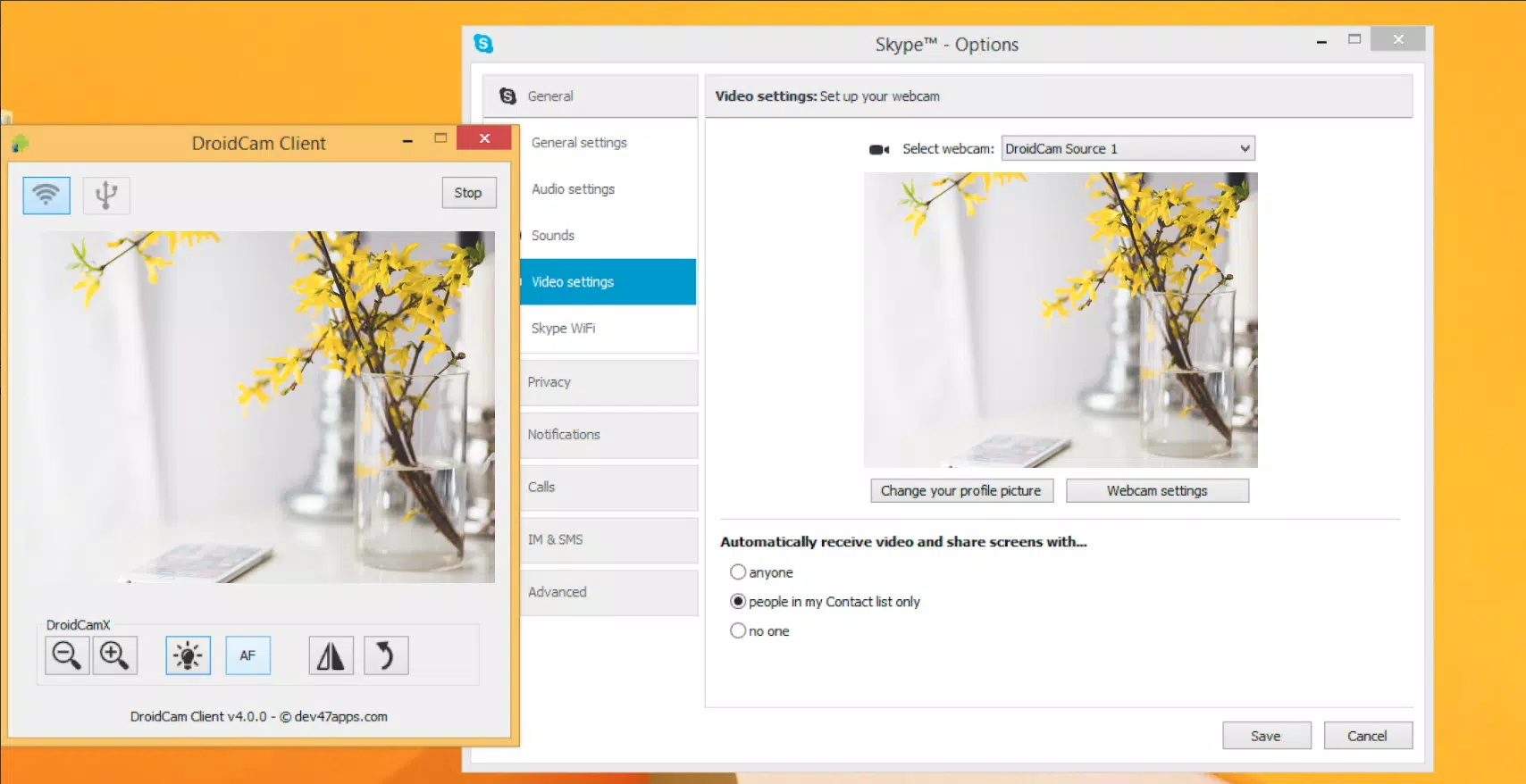 DroidCam Webcam (Classic) Скриншот 3