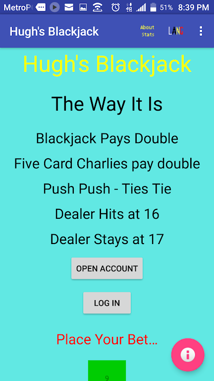 Hugh’s Blackjack Screenshot 0