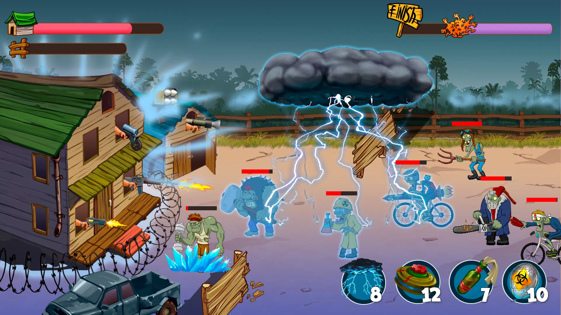 Zombie Rush Village Defense ภาพหน้าจอ 2