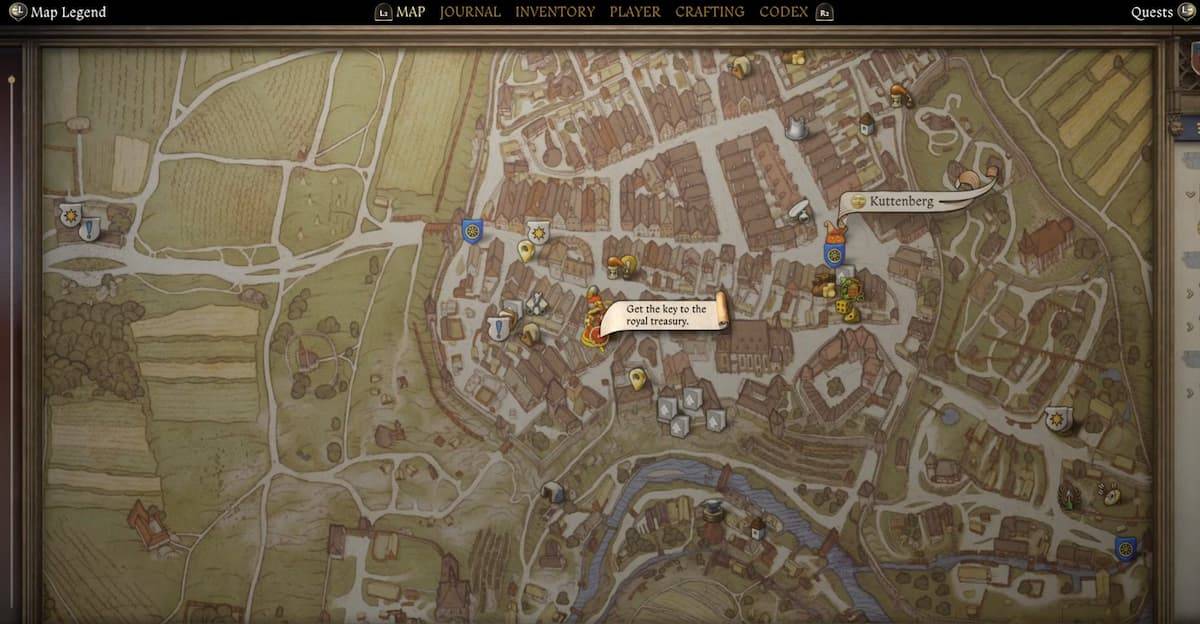 Map showing location of the outhouse near Vavak's house in Kingdom Come: Deliverance 2