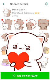 Mochi Cat Stickers for WhatsAp 스크린샷 0