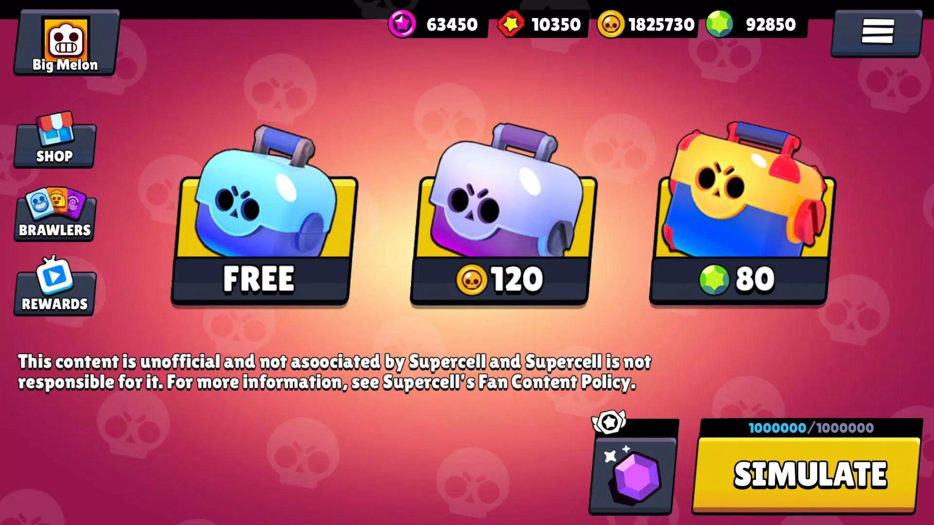 Box Simulator for Brawl Stars ဖန်သားပြင်ဓာတ်ပုံ 0