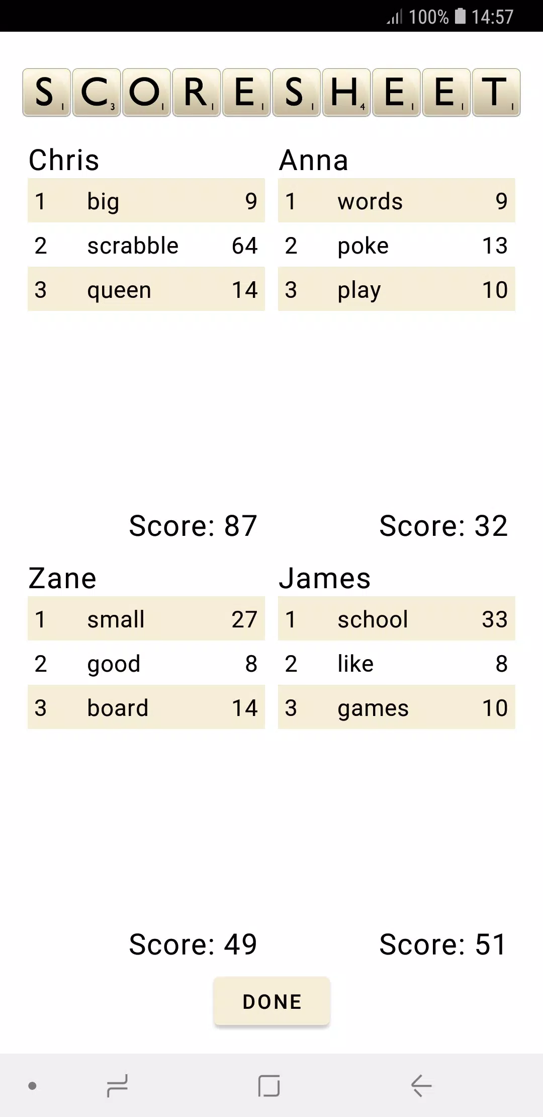 Scrabble Score Screenshot 3