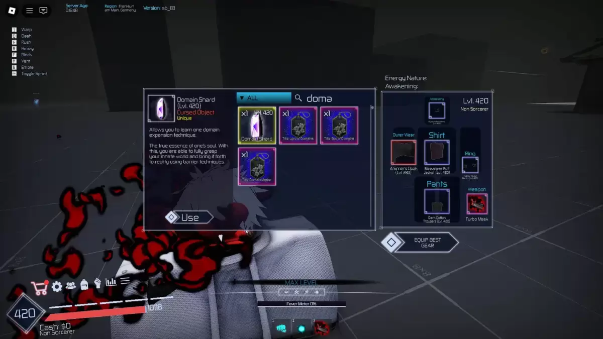 DOMINA SHARD IN INVENTRIA IN JUJUTSU INFINITE