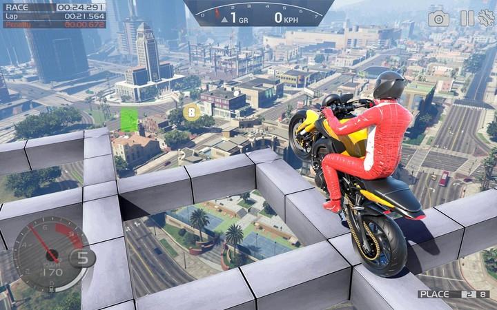 Crazy Stunt Rider GT Bike Game Скриншот 2