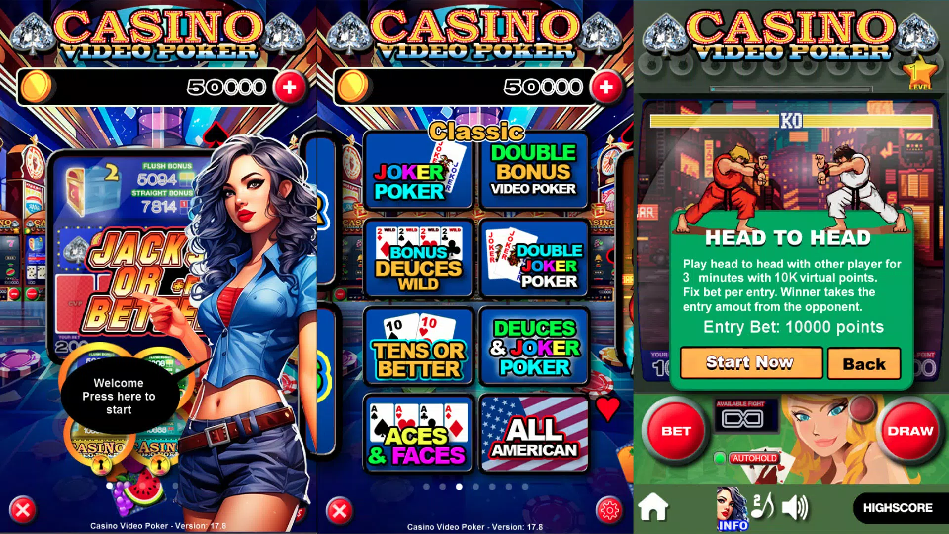 Casino Video Poker ဖန်သားပြင်ဓာတ်ပုံ 0