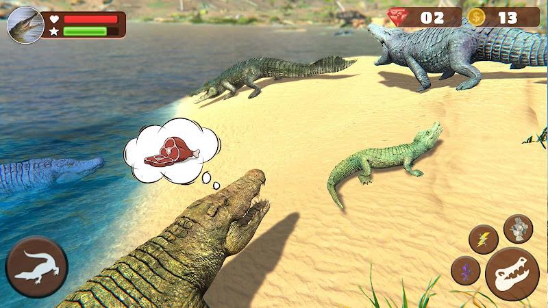 Wild Crocodile Family Sim Game स्क्रीनशॉट 0