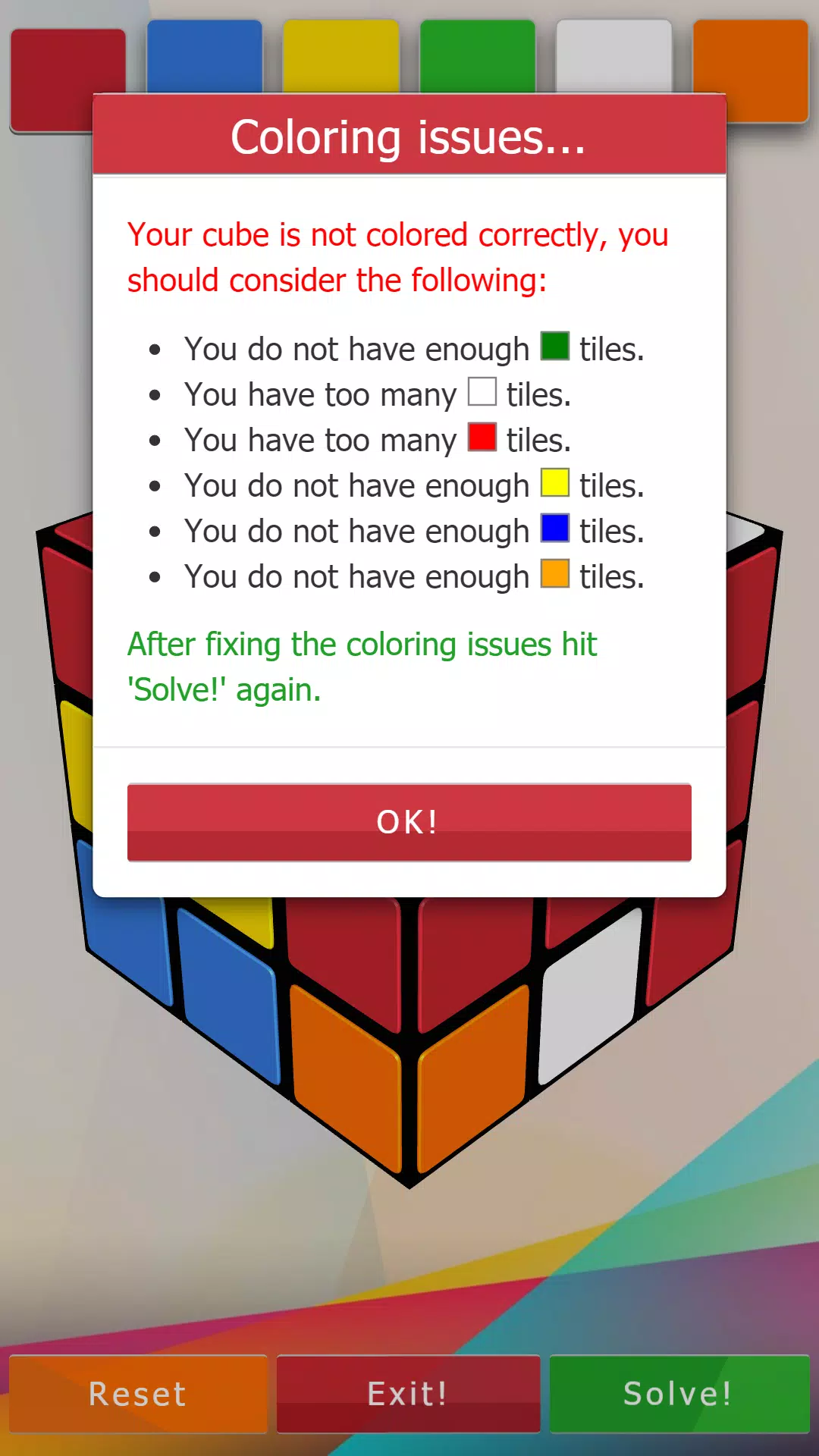 3D-Cube Solver Screenshot 2