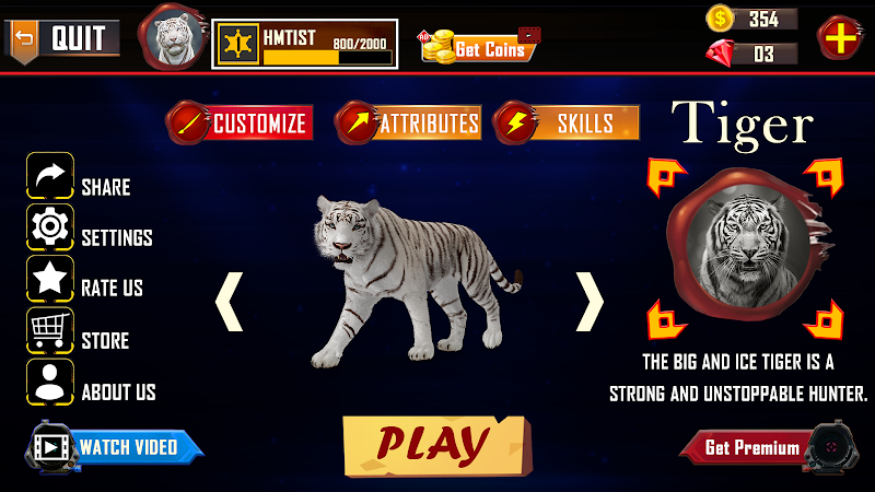 Tiger Simulator 3D Animal Game ဖန်သားပြင်ဓာတ်ပုံ 3