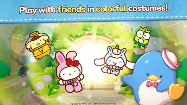 Watak Sanrio gembira tersenyum bersama