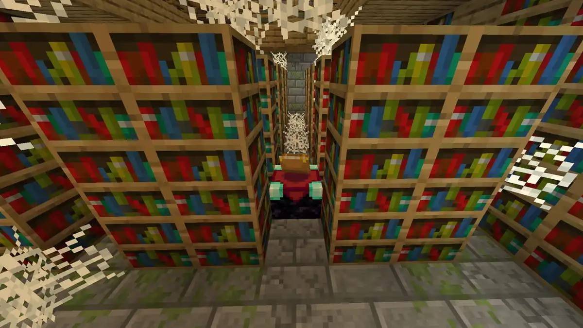 Estante de livros em Minecraft