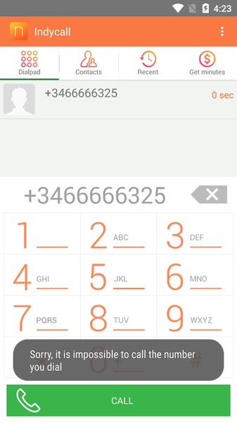 IndyCall - calls to India Screenshot 0