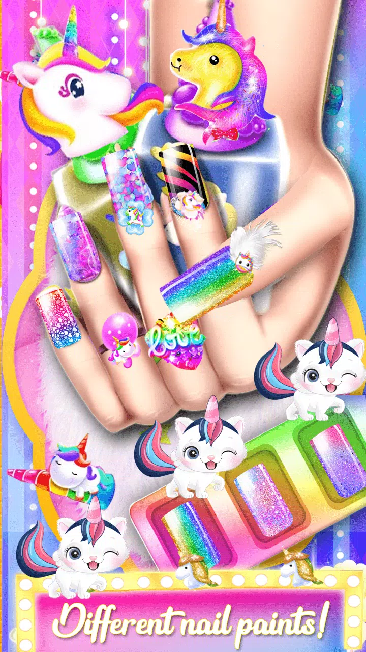 Unicorn Acrylic Nails Makeover Ekran Görüntüsü 0