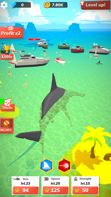 Idle Shark World - Jeu Tycoon Capture d'écran 2