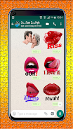 Lips, Kiss and Love Stickers Capture d'écran 0