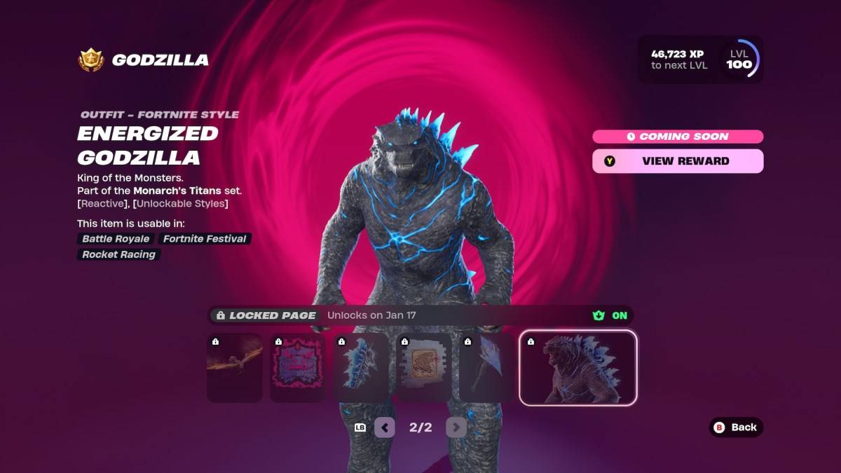 Fortnite အတွက်စွမ်းအင် Godzilla စတိုင်