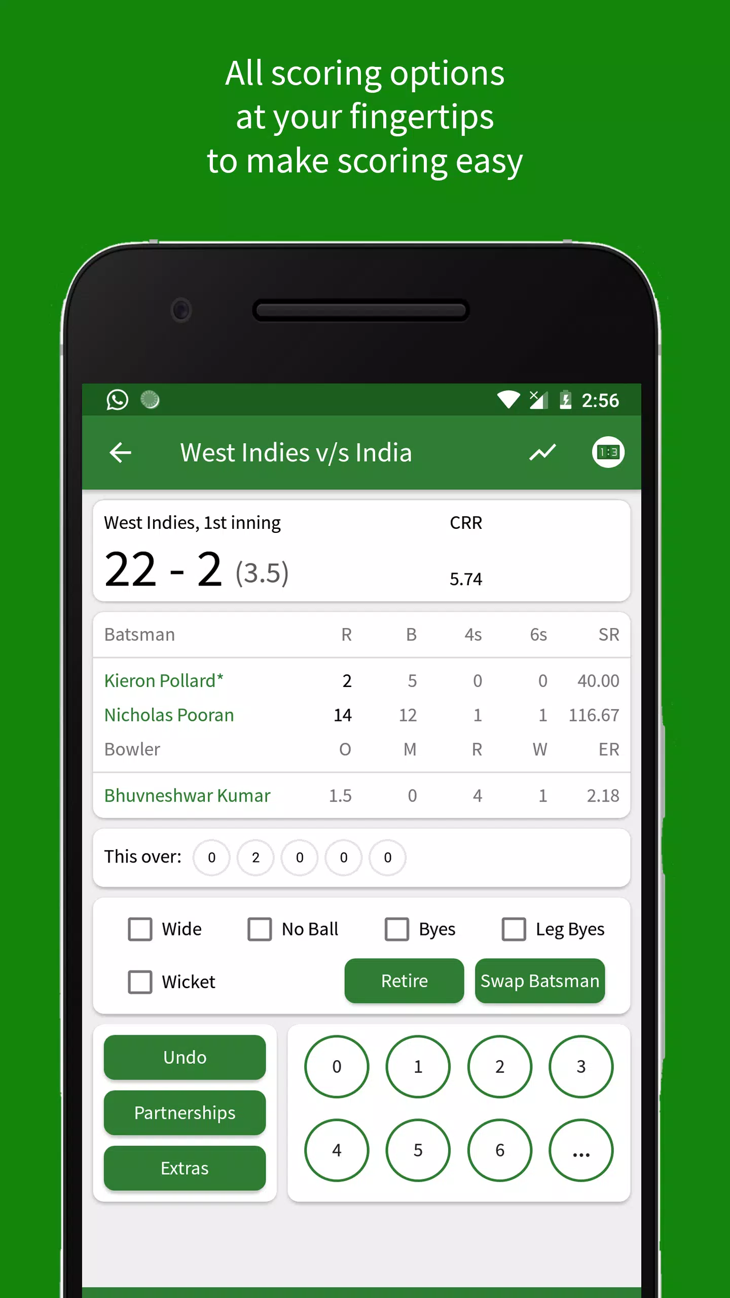Cricket Scorer Zrzut ekranu 1